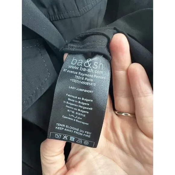 Ba&sh Black Calia Belted Romper NWT Size 4